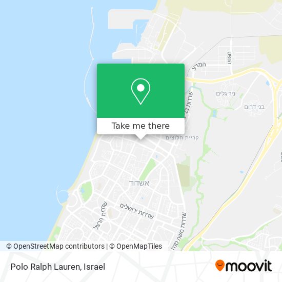 How to get to Polo Ralph Lauren in אשדוד by Bus or Israel Railways?