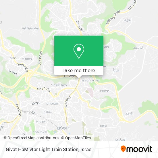 Givat HaMivtar Light Train Station map