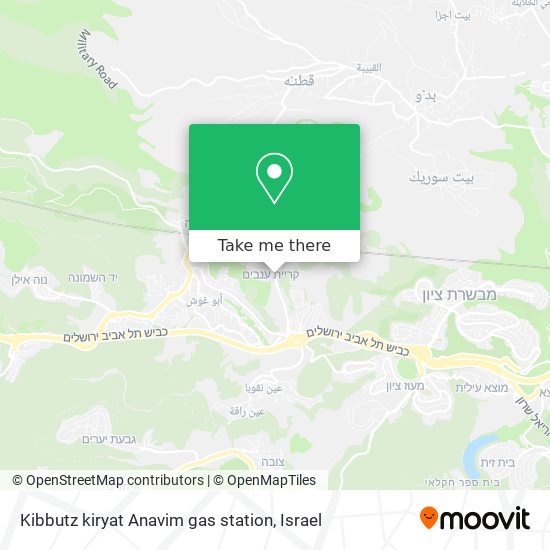 Kibbutz kiryat Anavim gas station map