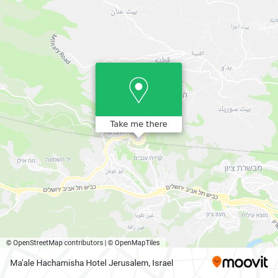 Ma'ale Hachamisha Hotel Jerusalem map
