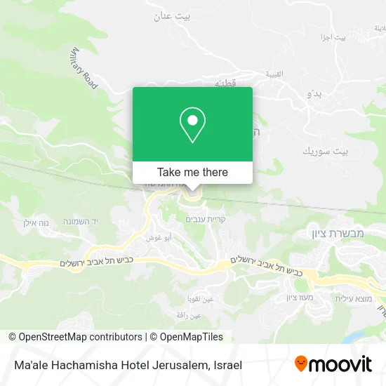 Карта Ma'ale Hachamisha Hotel Jerusalem