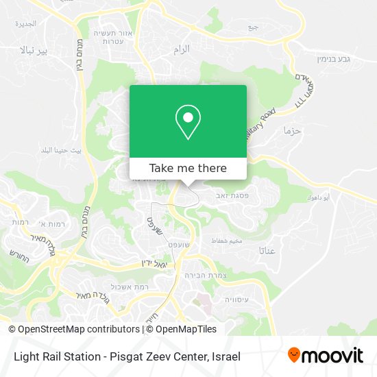 Карта Light Rail Station - Pisgat Zeev Center