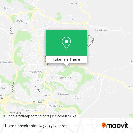 Карта Hizma checkpoint حاجز حزما