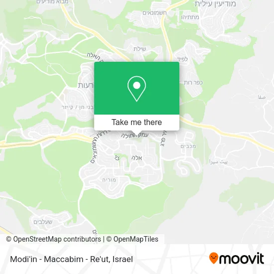 Карта Modi'in - Maccabim - Re'ut