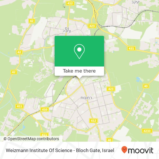 Карта Weizmann Institute Of Science - Bloch Gate