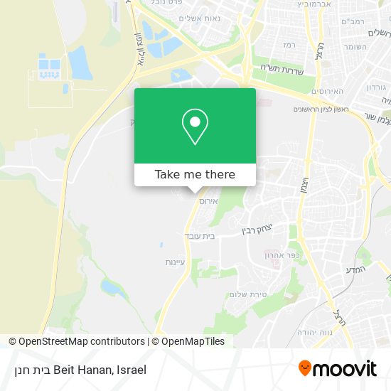 Карта בית חנן Beit Hanan