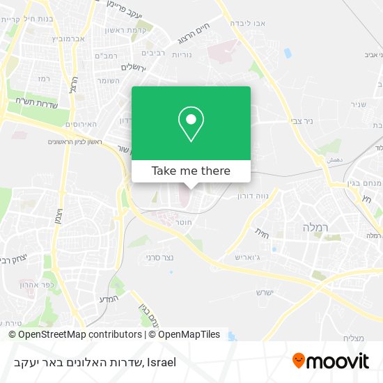 Карта שדרות האלונים באר יעקב