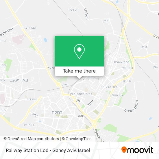 Railway Station Lod - Ganey Aviv map