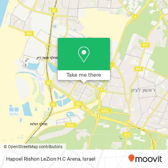 Hapoel Rishon LeZion H.C Arena map