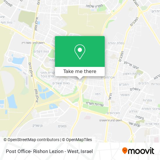 Post Office- Rishon Lezion - West map