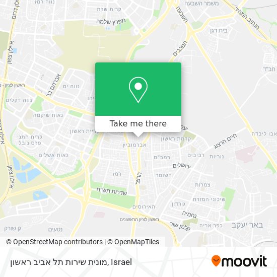Карта מונית שירות תל אביב ראשון