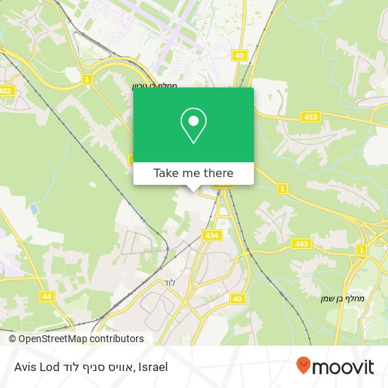 Карта Avis Lod אוויס סניף לוד