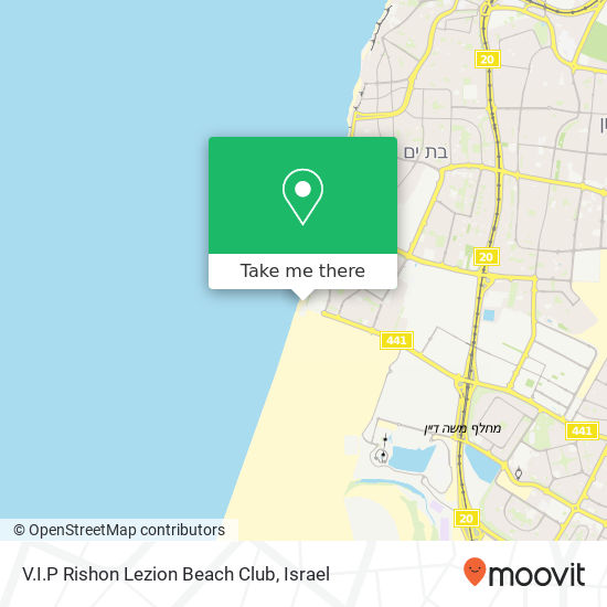 V.I.P Rishon Lezion Beach Club map