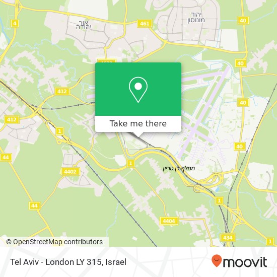 Tel Aviv - London LY 315 map