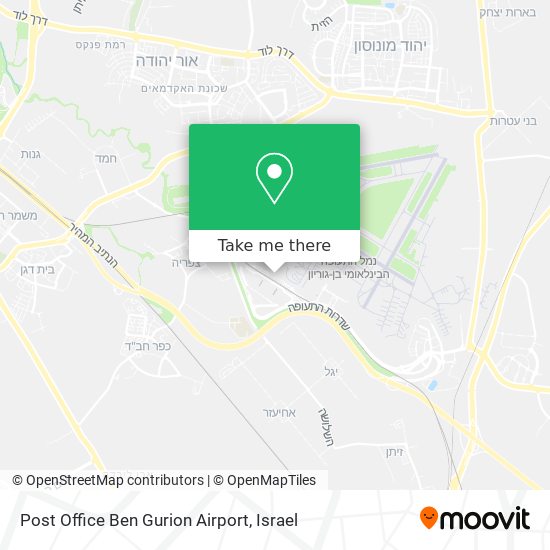 Post Office Ben Gurion Airport map