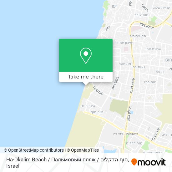 Ha-Dkalim Beach / Пальмовый пляж / חוף הדקלים map