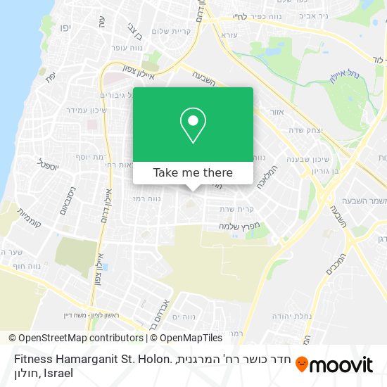 Карта Fitness Hamarganit St. Holon. חדר כושר רח' המרגנית, חולון