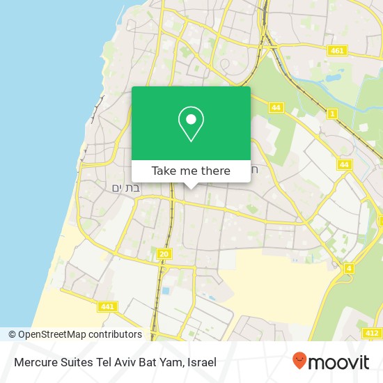 Mercure Suites Tel Aviv Bat Yam map