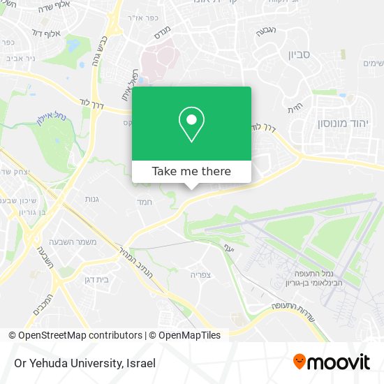 Карта Or Yehuda University