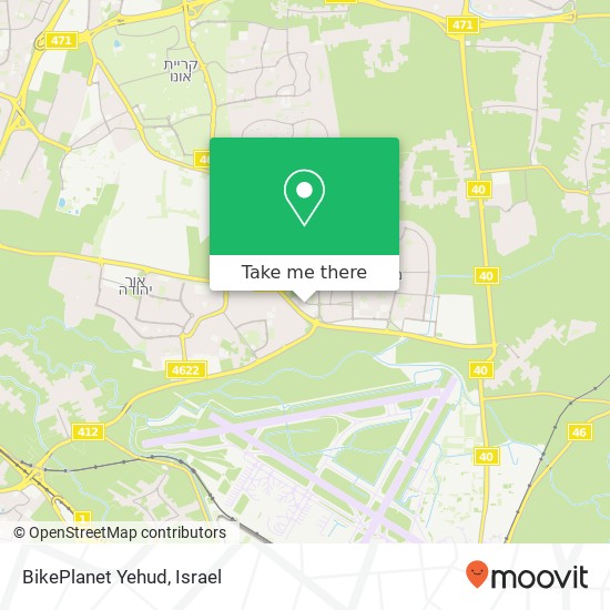BikePlanet Yehud map