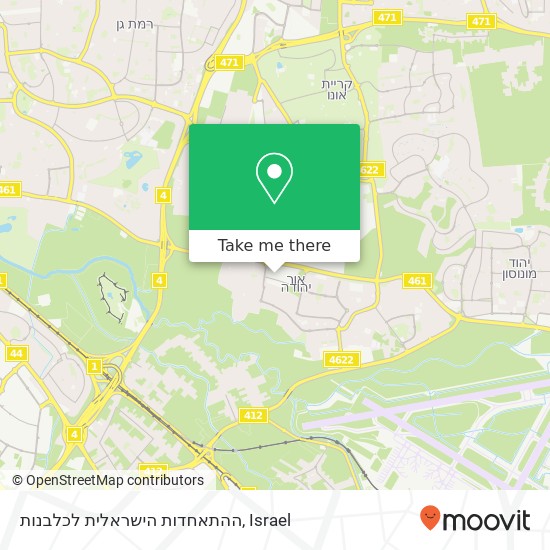 ההתאחדות הישראלית לכלבנות map