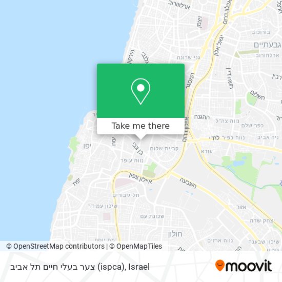 צער בעלי חיים תל אביב (ispca) map
