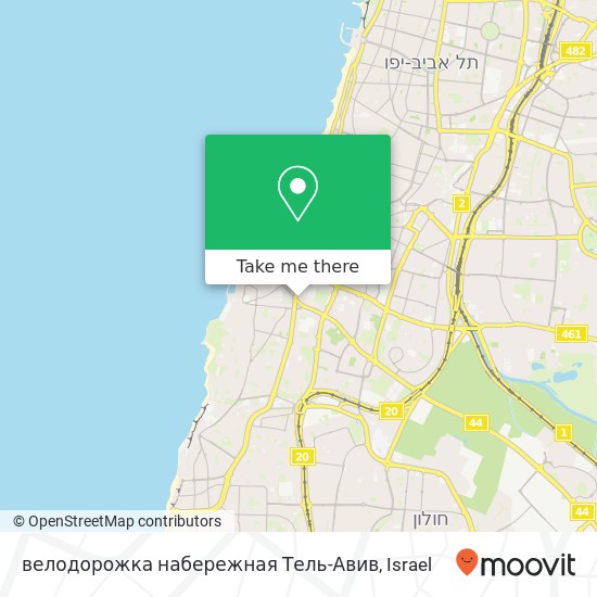 велодорожка набережная Тель-Авив map