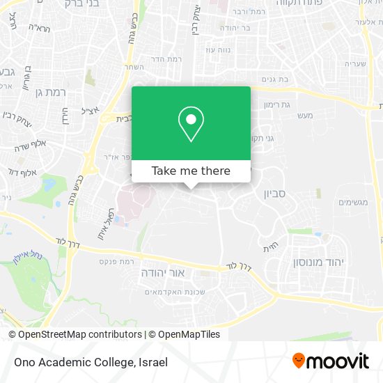 Карта Ono Academic College