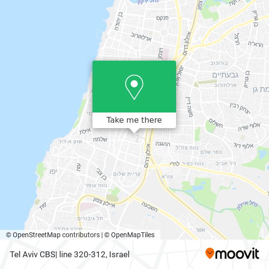 Карта Tel Aviv CBS| line 320-312