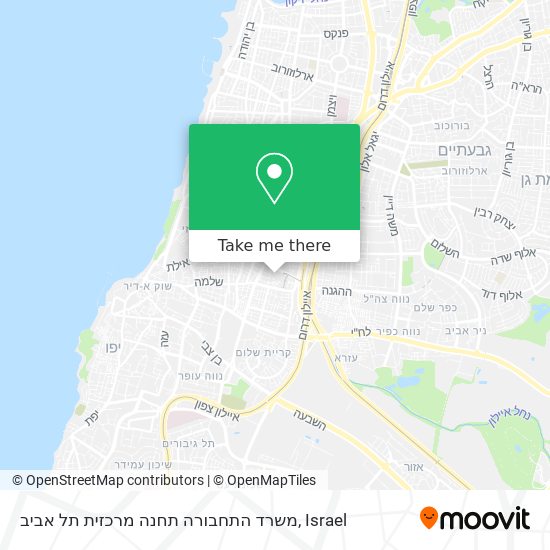 Карта משרד התחבורה תחנה מרכזית תל אביב