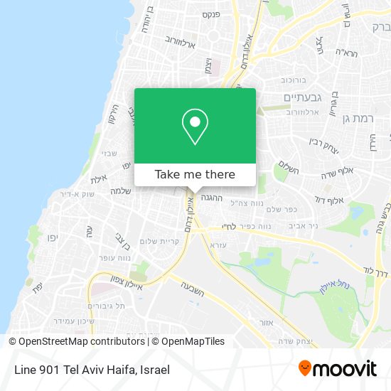 Карта Line 901 Tel Aviv Haifa
