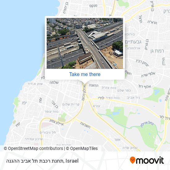 Карта תחנת רכבת תל אביב ההגנה