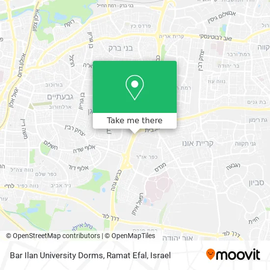 Карта Bar Ilan University Dorms, Ramat Efal