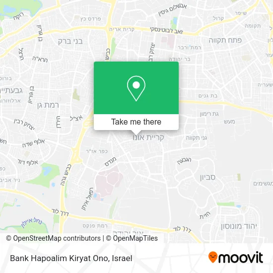 Карта Bank Hapoalim Kiryat Ono
