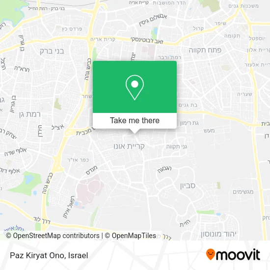 Карта Paz Kiryat Ono