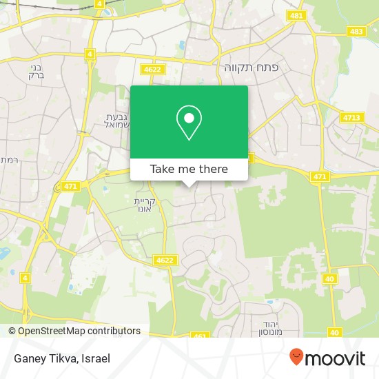 Карта Ganey Tikva