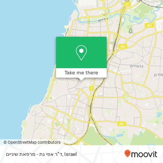 ד”ר אפי גת - מרפאת שיניים map