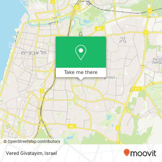 Vered Givatayim map