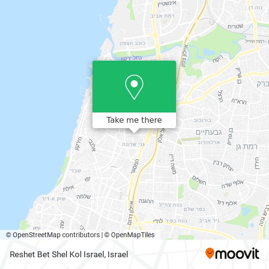 Reshet Bet Shel Kol Israel map