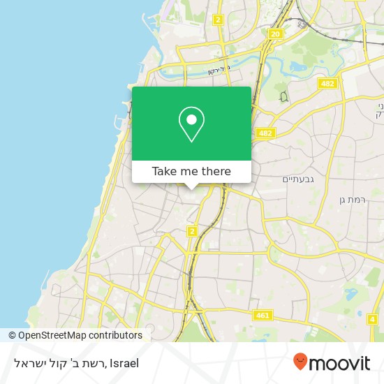 רשת ב' קול ישראל map