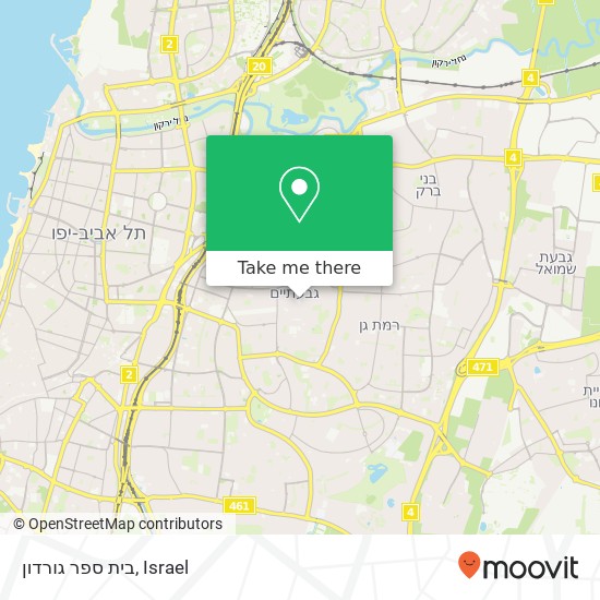 בית ספר גורדון map