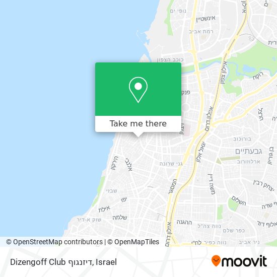 Карта Dizengoff Club דיזנגוף