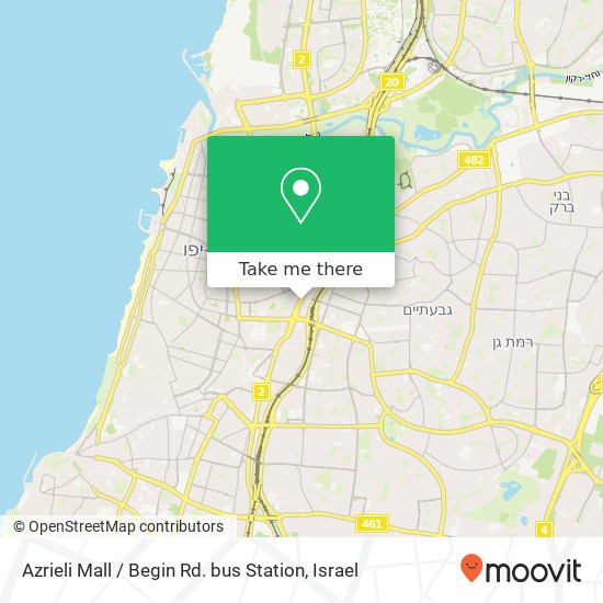 Карта Azrieli Mall / Begin Rd. bus Station