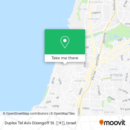 Карта Duplex Tel Aviv Dizengoff St. 👌☀👙