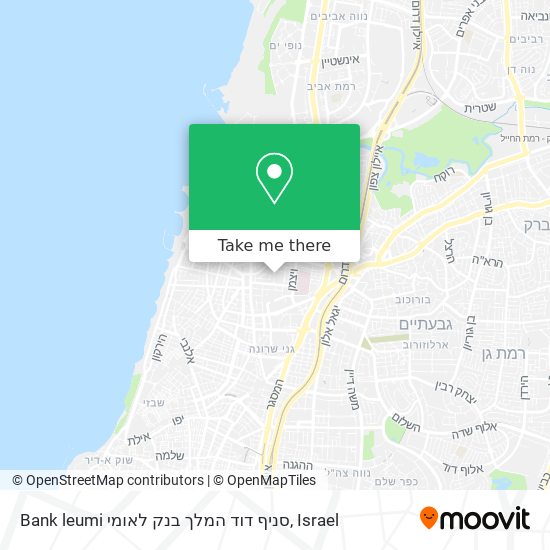 Bank leumi  סניף דוד המלך בנק לאומי map