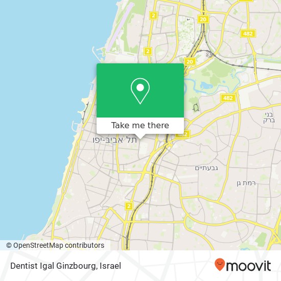 Dentist Igal Ginzbourg map