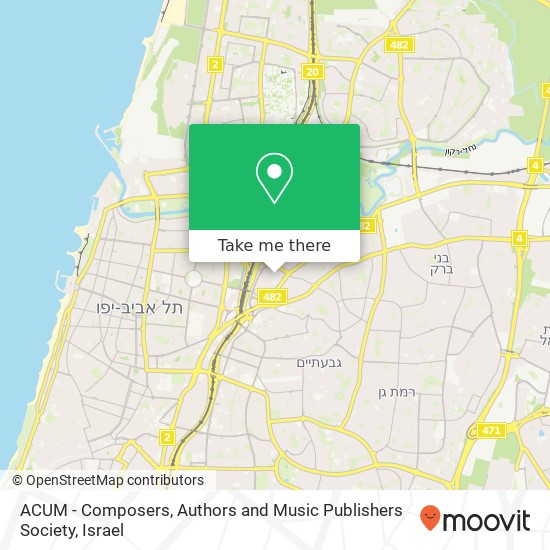 ACUM - Composers, Authors and Music Publishers Society map