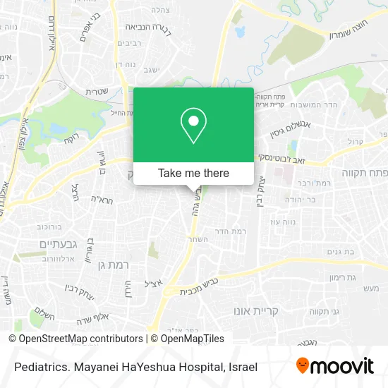 Карта Pediatrics. Mayanei HaYeshua Hospital