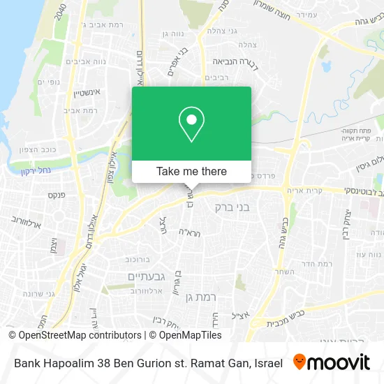 Bank Hapoalim 38 Ben Gurion st. Ramat Gan map
