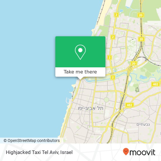 Highjacked Taxi Tel Aviv map